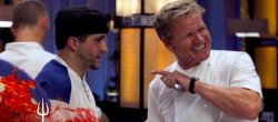 Gordon Ramsay points and laughs at nervous guy Meme Template