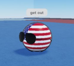 Roblox countryballs USA saying get out Meme Template