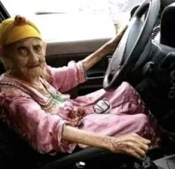 old grandma driver Meme Template