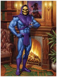 Skeletor by Fireplace Meme Template