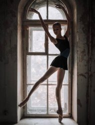 Ballerina in window Meme Template