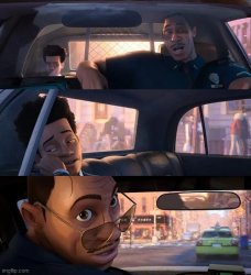 spiderman into the spiderverse driving Meme Template