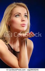 beautiful blonde woman blowing kiss Meme Template