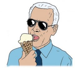 Biden eating ice cream Meme Template