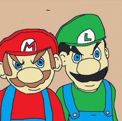 Angry Mario and Luigi Meme Template