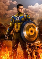 Zelensky Super Hero of Ukraine Meme Template