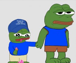 Pepe holding autist Apu's hand Meme Template