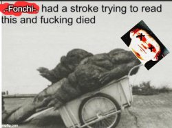 fonchi had a stroke trying to read this and fucking died Meme Template