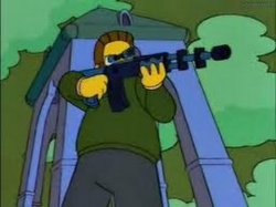 Ned Flanders with sniper rifle Meme Template
