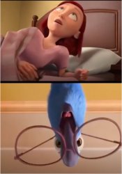 Rio Blu Towers Over Linda Meme Template