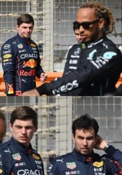 Max & Checo watching Lewis Meme Template