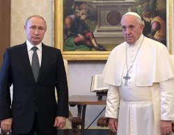 Pope with Putin Meme Template