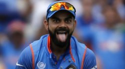 Kohli tongue in Cheek Meme Template