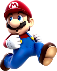 Mario running Meme Template