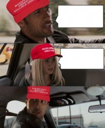 MAGA the Rock driving x2 Meme Template