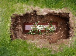 Coffin being buried Meme Template