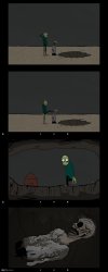 Salad fingers kicks Kenneth into a hole meme Meme Template