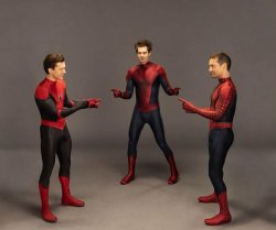 3 Spidermen Pointing Meme Template