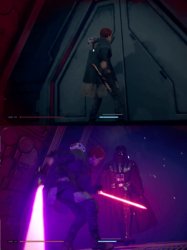 Jedi Fallen Order Cal vs Vader Meme Template