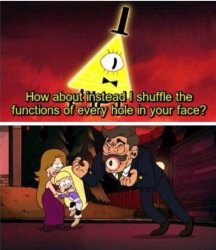 Offer to Bill Cipher Meme Template