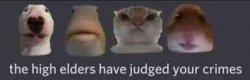 the high elders have judged your crimes Meme Template