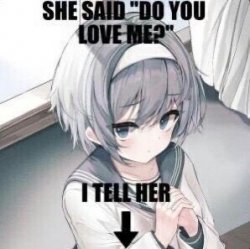 She say do you love me I tell her Meme Template
