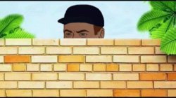 Guy hiding behind wall Meme Template