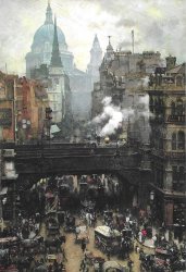 William Logsdail (1859-1944) -  St. Paul's and Ludgate Hill Meme Template