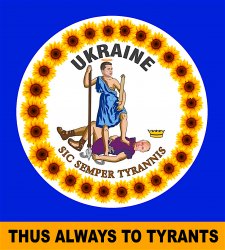 Ukraine Sic Semper Tyrannis Zelensky Over Tyrant PutiN Meme Template