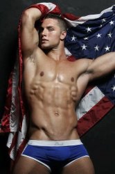 Sexy man American Flag USA Meme Template