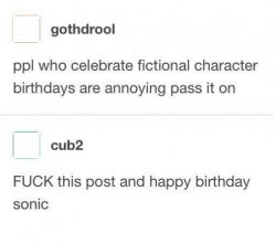 fictional character birthdays are annoying Meme Template