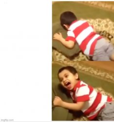 Kid screaming at something Meme Template