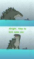 godzilla time to kick some ass Meme Template