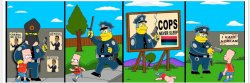 cops shoot white bart simpson Meme Template