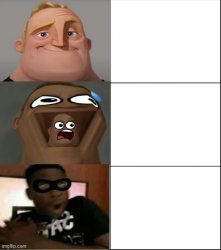 mr incredible becoming scared 3 panel Meme Template