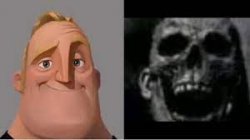 Mr incredible skull Meme Template