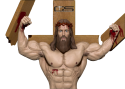 Swole Jesus with Transparency Meme Template