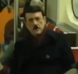 Hitler on a subway Meme Template