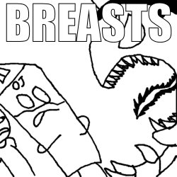 Idiot screaming "BREASTS" at Cera and OJ Meme Template