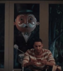 Monopoly Man creeping behind window Meme Template