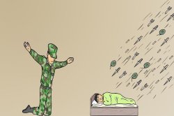 Soldier not protecting sleeping child Meme Template
