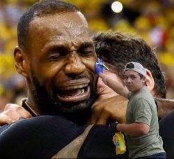 Kyle wiping away LeBron's tears Meme Template
