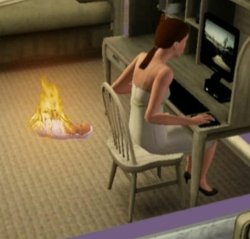 sims baby on fire Meme Template