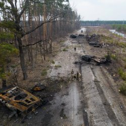 Destroyed Russian tanks in Ukraine Meme Template