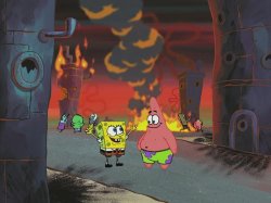 Spongebob we saved the city Meme Template