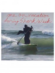 me on vacation during shark week meme Meme Template