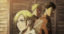 Distracted bf but AoT Meme Template