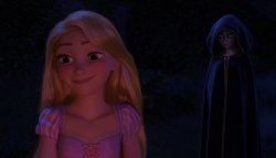 Mother Gothel glaring at Rapunzel Meme Template
