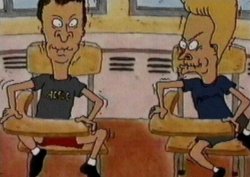 Beavis and Butthead holding in their laughter Meme Template