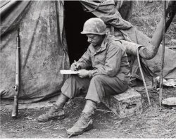 Soldier writing Meme Template